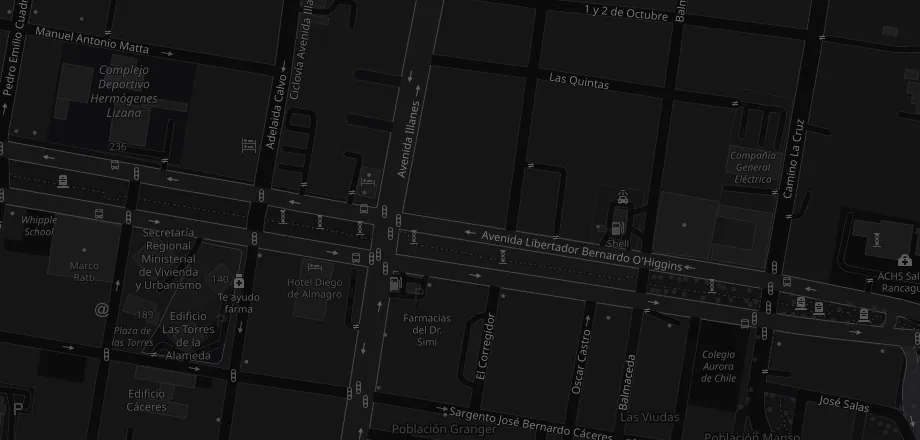 Mapa de Rancagua con la ubicación de Barley Terraza Restobar en Av. O'Higgins 063